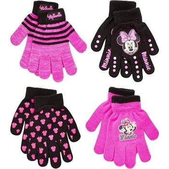 Disney Minnie Mouse Girl 4 Pack Gloves or Mittens Set, Kids Ages 2-7