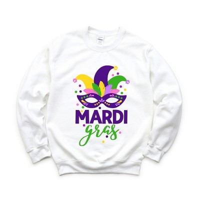 Simply Sage Market Women's Graphic Sweatshirt Mardi Gras Mask
