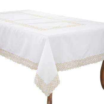 Saro Lifestyle Tablecloth with Braid Embroidered Design