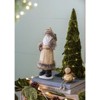 Yukimo Set of 2 Christmas Gnomes Decorations, Rustic Santa Design Table Top Home Ornaments with Fur Details, Beige - 3 of 4