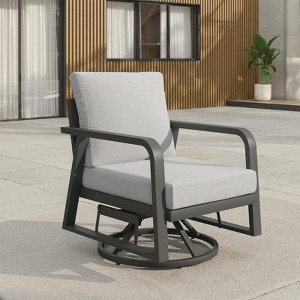 SUGOLD Aluminum Patio Conversation Set with Gray Cushions and Coffe Table - 1 of 4