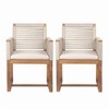 PAGED Patio Dining Chairs,Modern Outdoor Dining Chairs with Rope Design Back and Cushion,23.3 inch Patio Armchair Suitable for Patio,Garden,2PC - 2 of 4