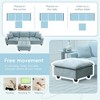 YOOCOZZ L-Shaped Suede Sectional Sofa with Removable Ottoman, Tufting and Piping Design - 4 of 4