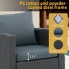 ELJGET 4 Pieces Patio Furniture Sets, All Weather Outdoor Sectional Patio Sofa, Wicker Rattan Patio Seating Sofas with Cushion and Glass Table - 4 of 4