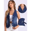 INSPIRE CHIC Women's V Neck Sleeveless Button Down Waistcoat Fashion Denim Vest - 2 of 4