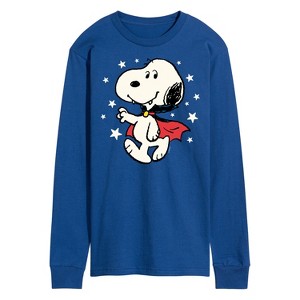 Men's - Peanuts - Snoopy Vampire Stars Glow In The Dark Long Sleeve Graphic T-Shirt - 1 of 4