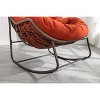 Gulches Oversized Outdoor Rattan Rocking Chair - Padded Cushion Rocker, Powder-Coated Steel Frame 250lbs Capacity, Indoor/Outdoor - 3 of 4