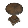 22" Wood Round Pedestal End Table with Fluted Details for Living Room - 4 of 4
