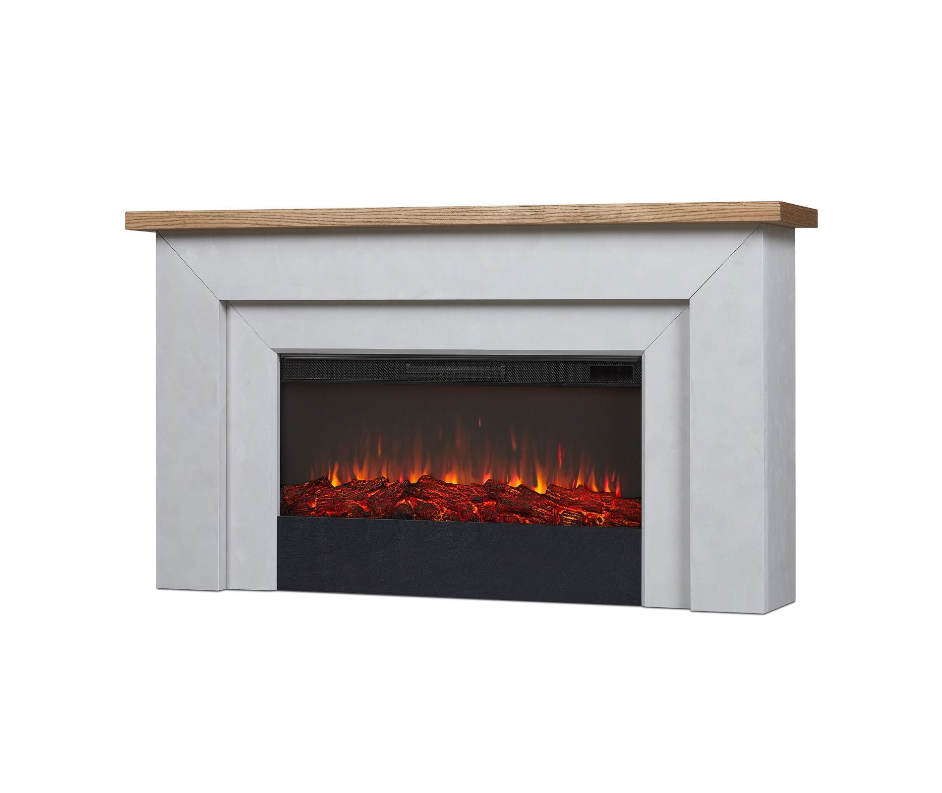 Malie 68" Landscape Electric Fireplace in Venetian Gray by Real Flame