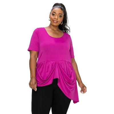L I V D Women's Draped Peplum Top