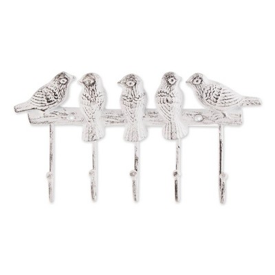 5.39" Indoor/Outdoor Birds Wall Hook Metal Plant Stand Silver - Zingz & Thingz