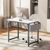 Sevobal Desks Game Computer Desk With Metal Frame And Wooden Tabletop, Home Office Modern Simple Style PC Table, White, 40"*19.7"*29.8" - 2 of 4