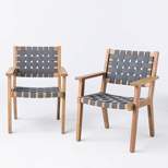 Colton 2pk Wood & Strapping Patio Club Chairs, Outdoor Furniture - Threshold™ designed with Studio McGee