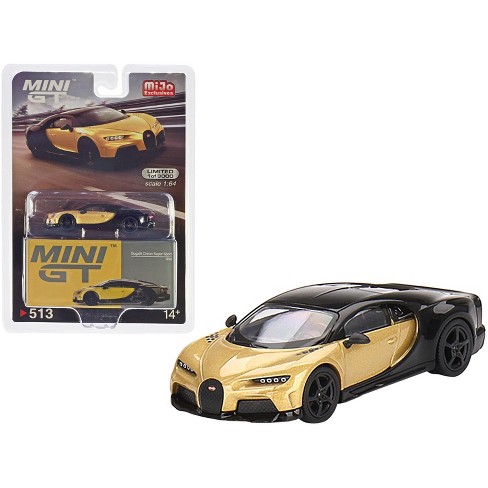 Bugatti Chiron Super Sport Gold Metallic and Black Limited Edition to 3000  pcs 1/64 Diecast Model Car by True Scale Miniatures