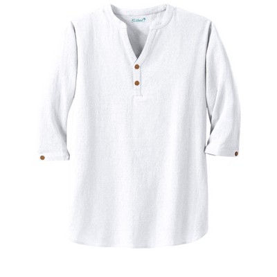 KingSize Men's Big & Tall Gauze Mandarin Collar 3/4 Sleeve Shirt