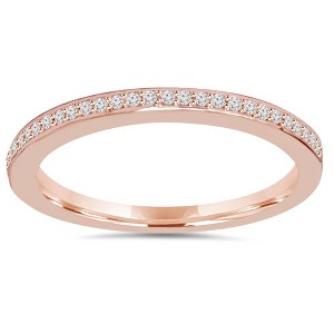 Pompeii3 1/10CT Diamond Wedding Ring 14K Rose Gold - 1 of 3