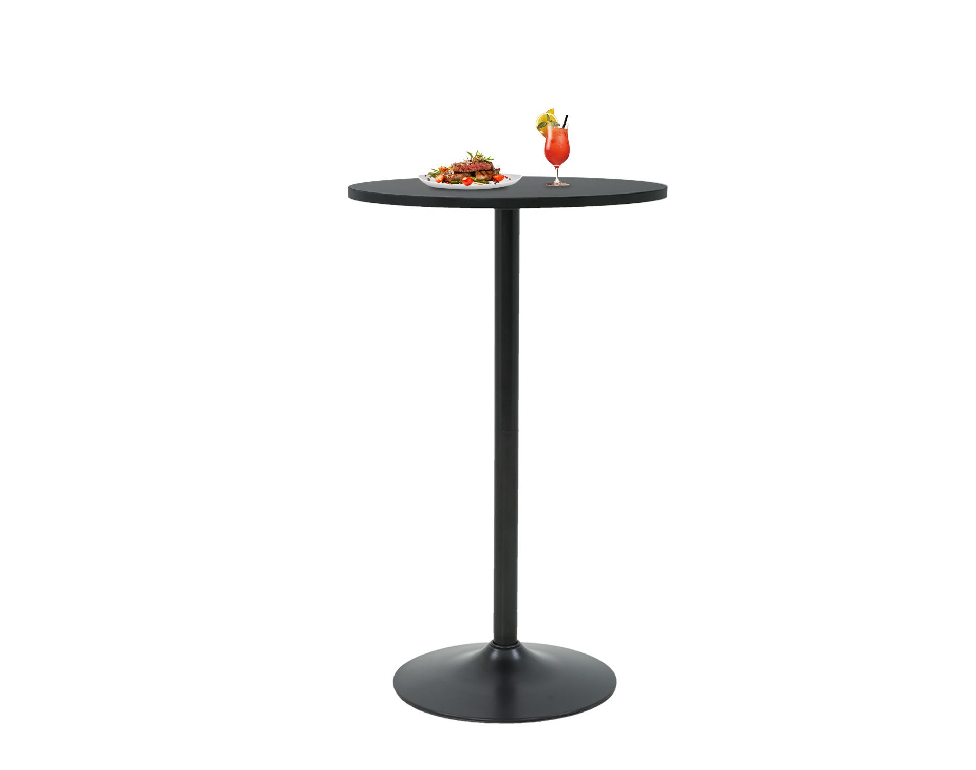 BestMassage Bar Table 40 Inch Modern Kitchen Table Dining Table  with Metal Base, Black