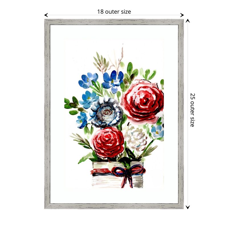 Amanti Art Proud to be an American Bouquet II by Marcy Chapman Wood Framed Wall Art Print 18 in. x 25 in., 4 of 8