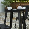 Merrick Lane Indoor/Outdoor Dining Table, 23.75" Round All Weather Poly Resin Top with Steel Base - 4 of 4