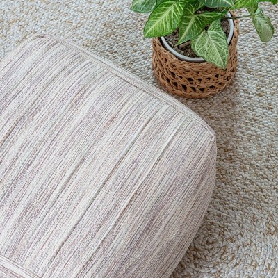 Eco-Friendly Handcrafted Brown/Ivory Cotton Pouf Ottoman