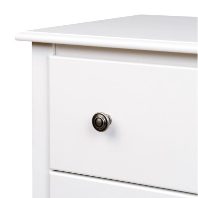 Elegant Fremont White Nightstand with Curved Edges and 2 Drawers
