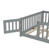 Kumasinova Twin/Full/Queen Toddler Floor Bed,Floor Bed Frame with Safety Guardrails and Door,Montessori Floor Bed Frame for Kids,Wood Slats Support - 4 of 4