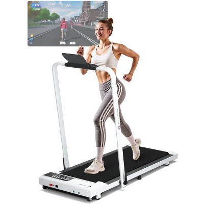 DeerRun 3 in 1 Walking Treadmill, 300 Weight Capacity Foldable Treadmill, 3.0HP Low Noise Under Desk Treadmills for Home Office(White)