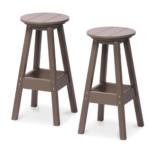 Aoodor Bar Stools Set of 2, Backless Bar Chairs with Footrest, 29.5" Tall, for Living Room, Dining Room, Kitchen - 1 of 4