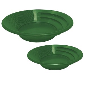 Set of 2 Large Nesting Gold Pans in 11 inch and 15 inch diameter; Sluice Fox patented spiral riffle gold pan; dual riffle spiral gold pans - 1 of 4