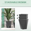 Cleo 3pcs MgO Planter Box with Drainage Holes, Stackable Flower Pot, Garden Bed for Garden, Patio, Balcony, Outdoor Furniture - The Pop Home - 4 of 4