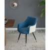 Set of 2 Fabric Accent Chairs with Iron Legs, Modern Living Room, Bedroom, Kitchen, Vanity Chairs, Two-Tone Velvet Upholstery - 4 of 4