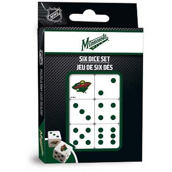 MasterPieces Officially Licensed NHL Minnesota Wild - 6 Piece D6 Gaming Dice Set Ages 6 and Up