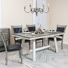 LuxenHome Set of 2 Gray Rubberwood and Upholstered Black Dining Chair - 4 of 4