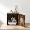 FEANDREA Cat Litter Box Furniture, Hidden Litter Box Enclosure Cabinet with Single Door, Indoor Cat House - 3 of 4