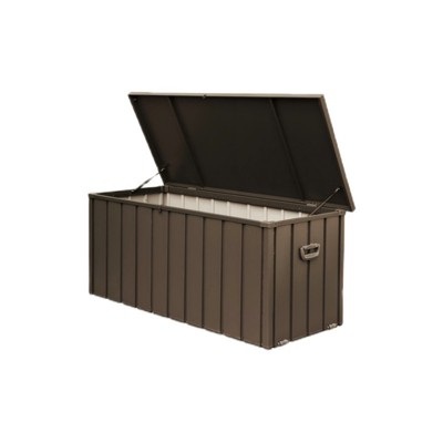 Maggift Deck Boxes Garden Large Patio Storage, for Furniture, Outside Cushions and Garden Tools, Bench, Easy to assemble，Brown, 49.41"*29.57"*27.95"