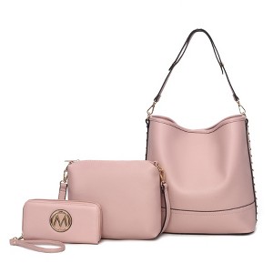 MKF Collection Wren Vegan Leather Women’s Hobo with Pouch and Wristlet Wallet by Mia K- 3 pieces - 1 of 4