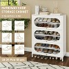 Bekrvio 6-Tier 42” Entryway Shoe Storage Cabinet - 3 Flip-Up Doors, Removable Shelves, 18-24 Pairs, Metal, Tall Freestanding Modern - 4 of 4