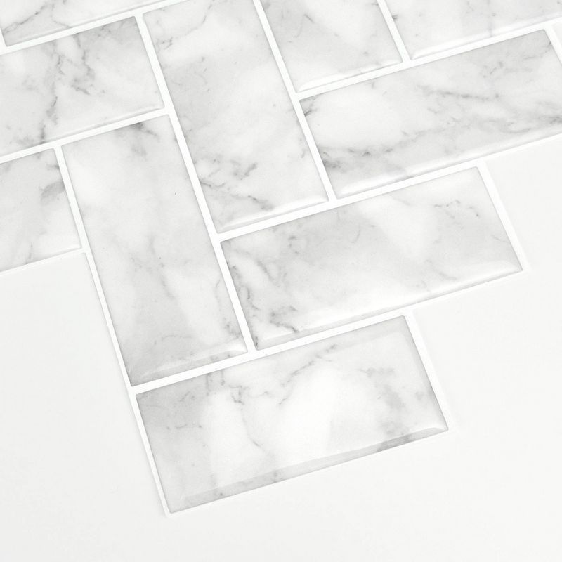 InHome Herringbone Carrara Peel &#38; Stick Wallpaper Backsplash White, 2 of 10