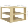 vidaXL Engineered Wood Coffee Table with Storage Shelf, Sonoma Oak Finish, Modern Scandinavian Style, Square Design, 23.6"x23.6"x15.7" - 4 of 4