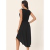 INSPIRE CHIC Women's Sleeveless High Low Wrap V Neck Midi Knit Pleated Flowy Dress with Pockets - 4 of 4