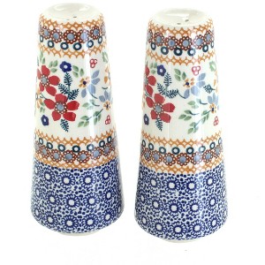 Blue Rose Polish Pottery Manufaktura Salt & Pepper Shakers - 1 of 2