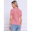 INSPIRE CHIC Women's Short Sleeve Button Down Peter Pan Collar Blouse - 4 of 4