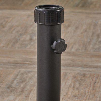 55 lb Brown and Black Concrete and Iron Patio Umbrella Base