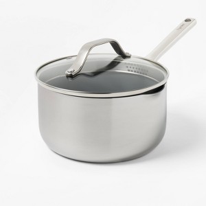 3qt Nonstick Ceramic Coated Stainless Steel Sauce Pan - Figmint™ - 1 of 4