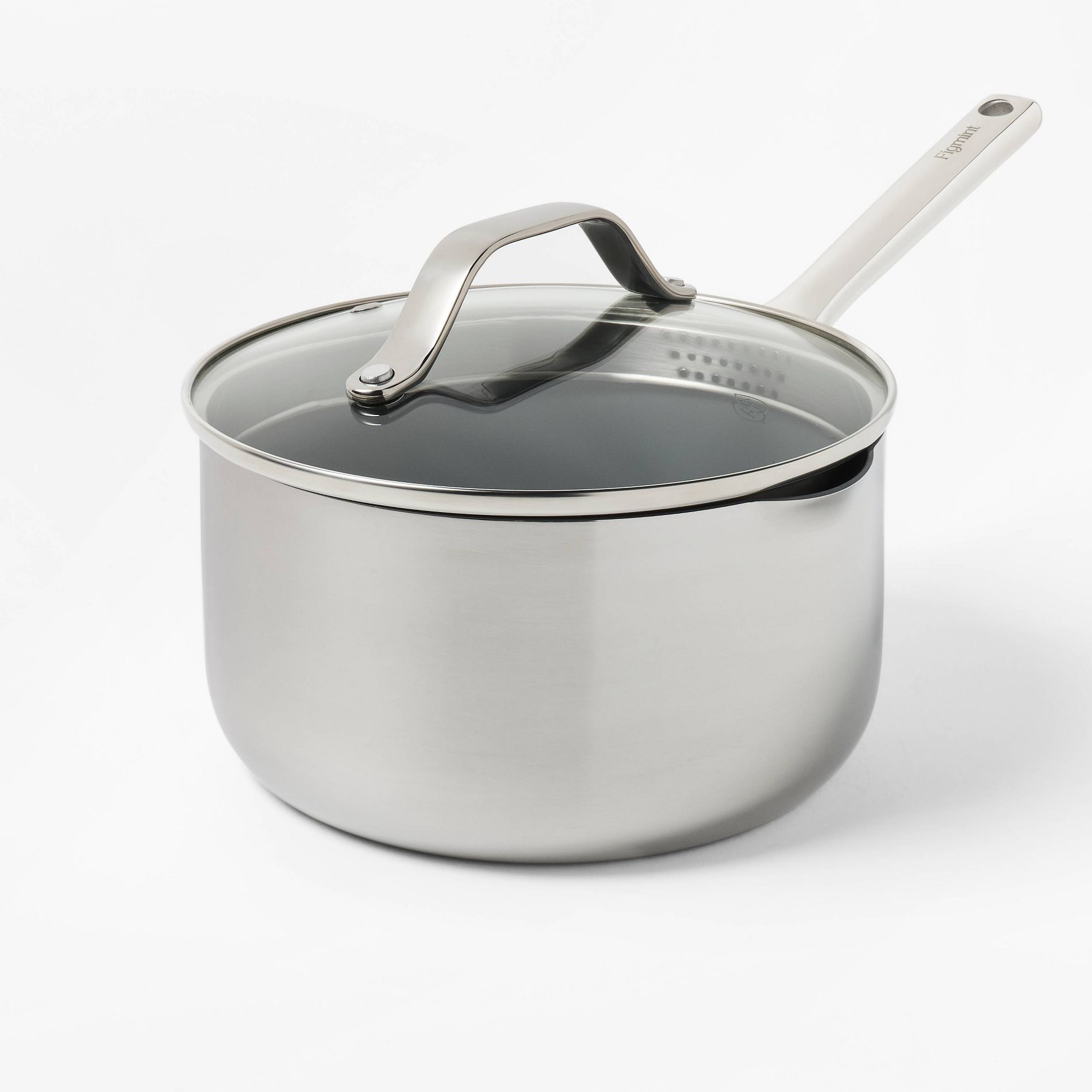 3qt Nonstick Ceramic Coated Stainless Steel Sauce Pan - Figmint™