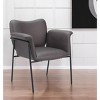 HomeRoots 31" Brown And Black Faux Leather And Faux Leather Arm Chair - 2 of 4