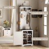 Narrow Coat Rack with Shoe Storage, Hall Tree with Adjustable Shelves - 3 of 4