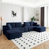 GDFStudio Luvina 150'' 4-Seater Corduroy Upholstered Sectional Sofa with Cup Holders and USB Ports - 2 of 4
