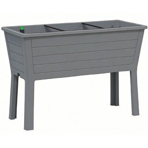 Infurnic Planters, Tall Raised Garden Bed Outdoor with Drain Holes, Standing Planter Box for Patio Balcony Backyard, Gray, 44.33"*29.92"*19.69" - 1 of 4