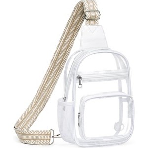 Large Transparent Sling Backpack, Stadium Compliant Clear Crossbody Bag, for Sports Events, Venue Security - 1 of 4